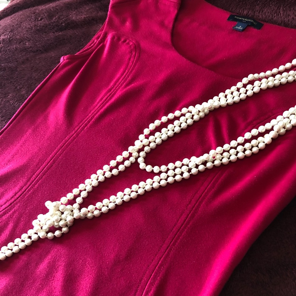Fuchsia Fitted Dress by Banana Republic